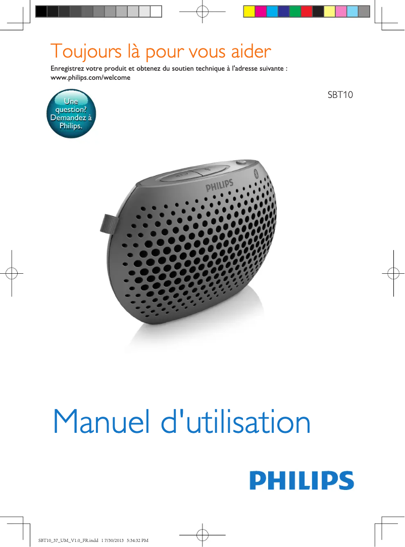 Page n°1 - Manuel utilisateur Philips SBT10ORG