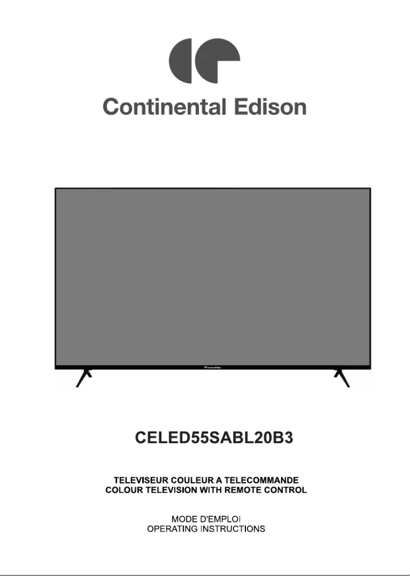 Page 1 de la notice Manuel utilisateur Continental Edison CELED55SABL20B3