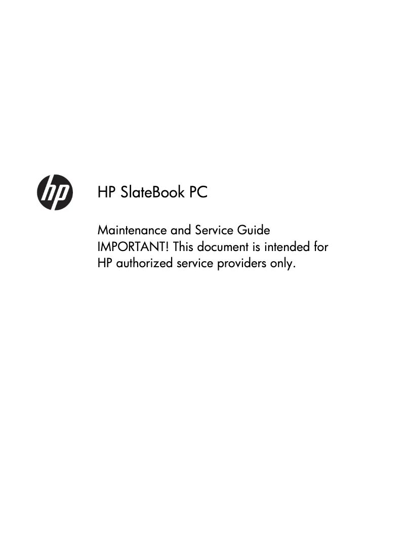 Page 1 de la notice Manuel d'utilisation et d'entretien HP Slatebook 14