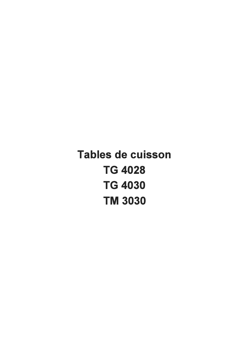 Image de la première page du manuel de l'appareil TG4030W