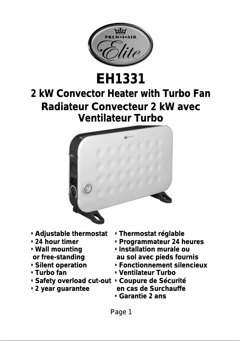 Image de la première page du manuel de l'appareil EH1331