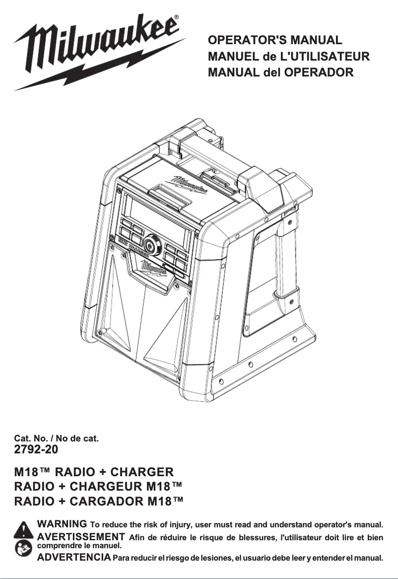Image de la première page du manuel de l'appareil 2792-20