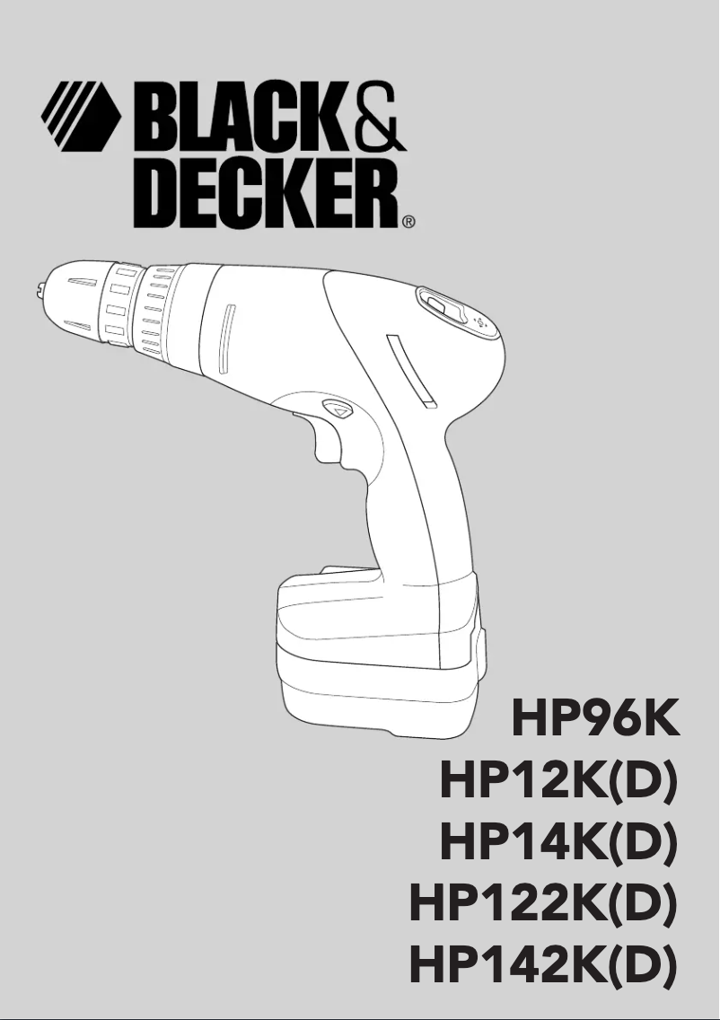 Page 1 de la notice Manuel utilisateur Black & Decker HP122KD