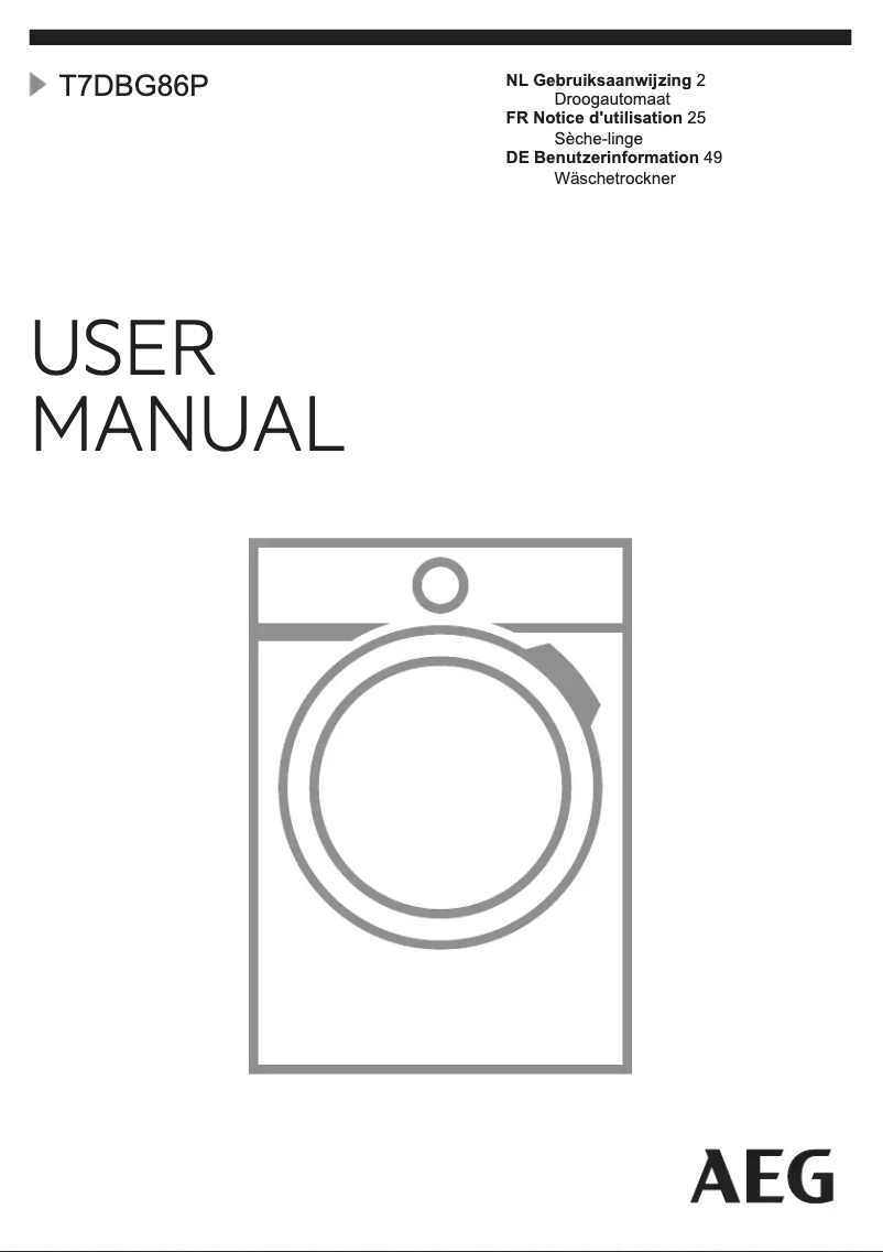 Image de la première page du manuel de l'appareil T7DBG86P