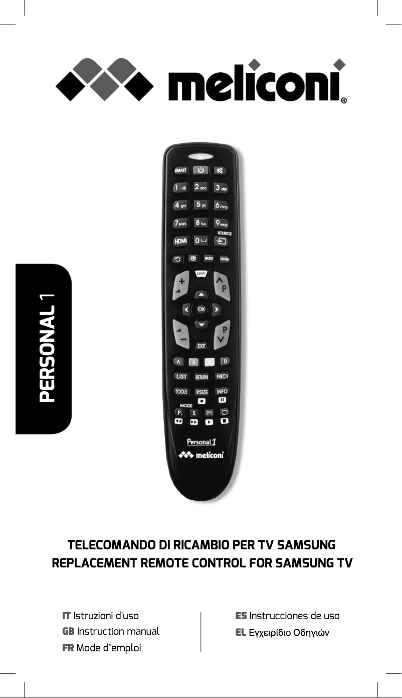 Page 1 of the manual User Manual Meliconi Personal 1