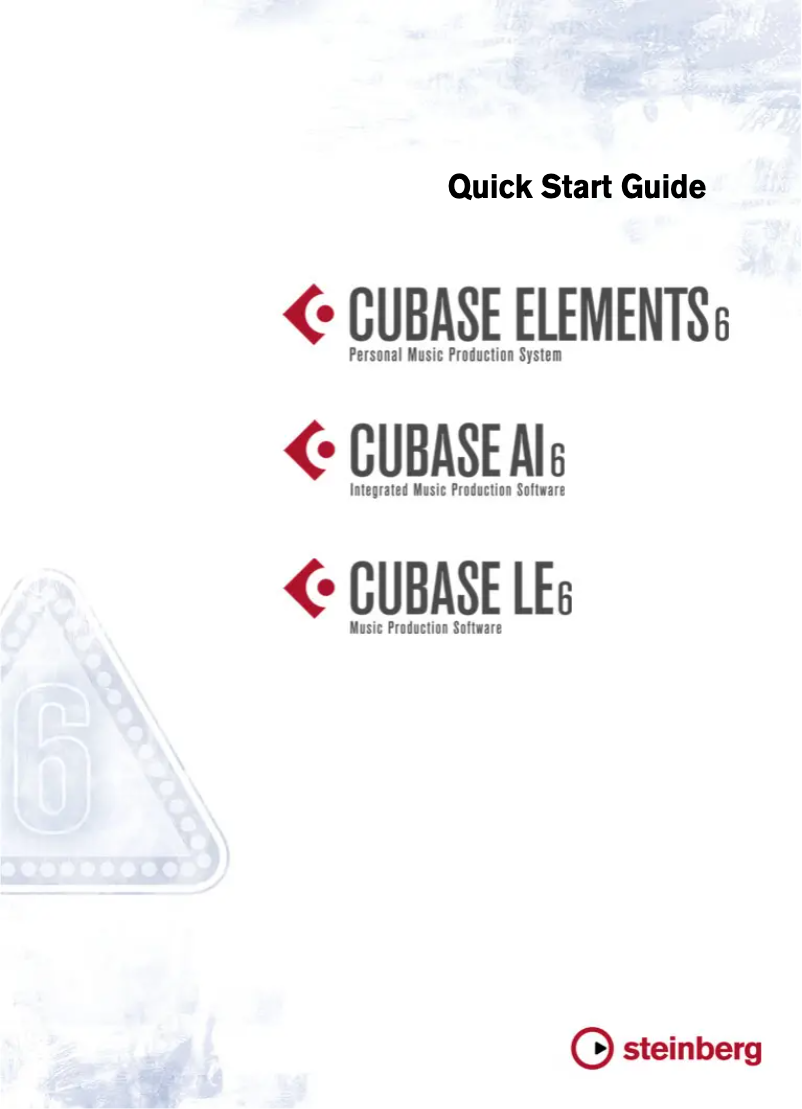 Page 1 de la notice Guide de démarrage rapide Steinberg Cubase AI 6