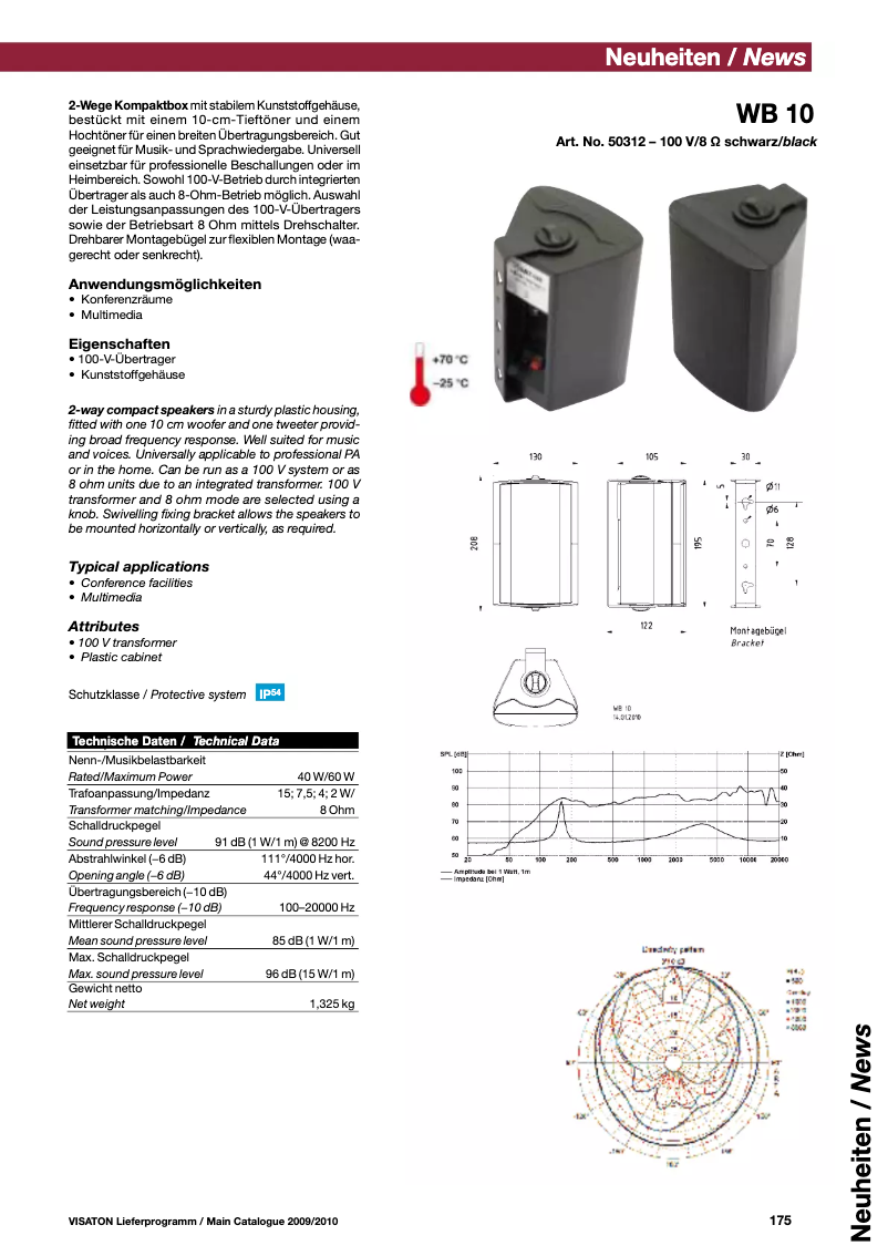 Page 1 de la notice Manuel utilisateur Visaton VS-WB10B