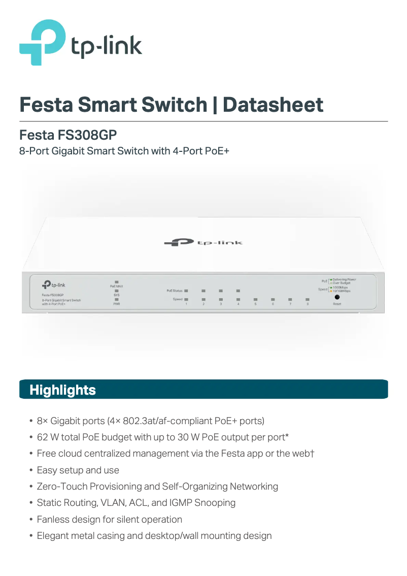 Image de la première page du manuel de l'appareil Festa FS308GP