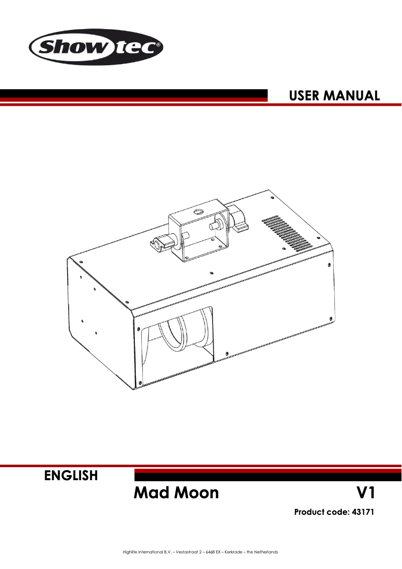 Page 1 de la notice Manuel utilisateur Showtec Mad Moon