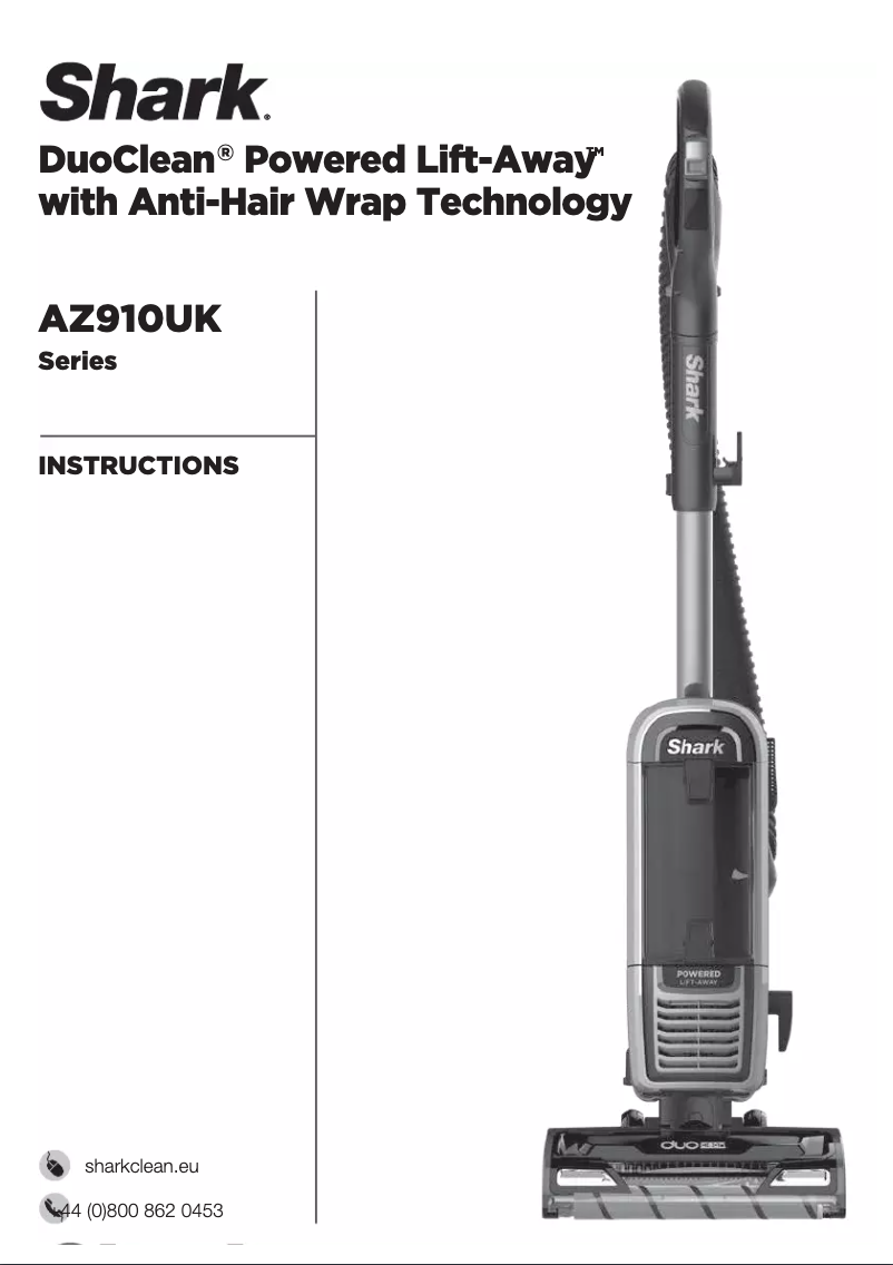Image de la première page du manuel de l'appareil DuoClean Powered Lift-Away AZ910UK