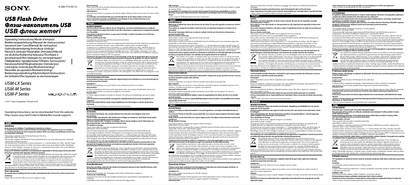 Page 1 de la notice Manuel utilisateur Sony USM8GP