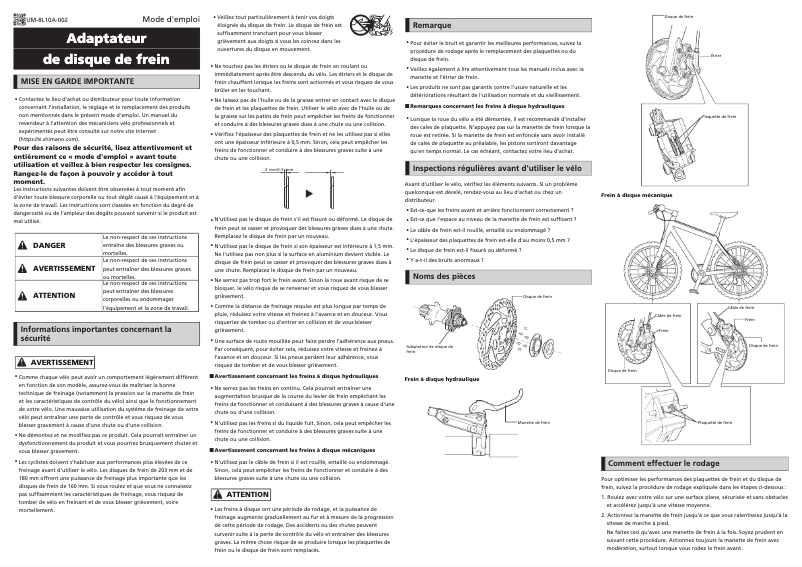 Page n°1 - Manuel utilisateur Shimano SM-RTAD05