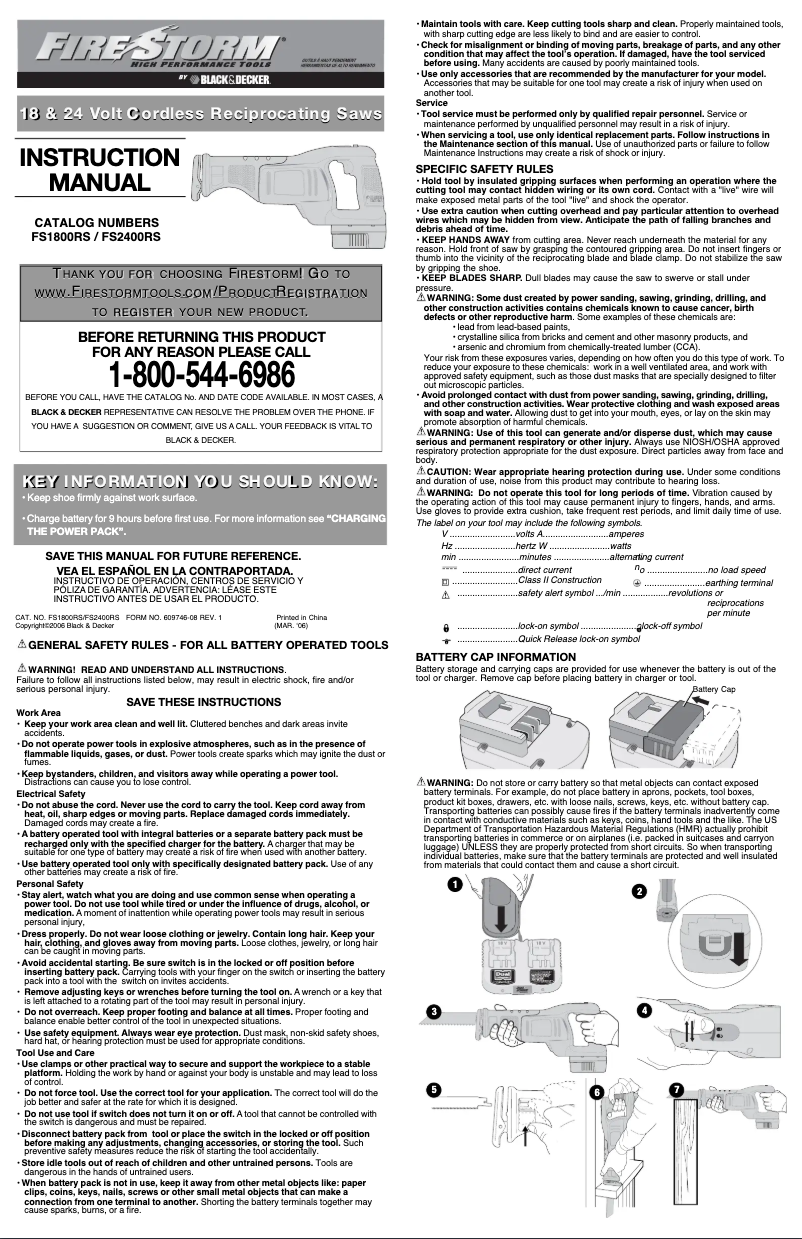 Page 1 de la notice Manuel utilisateur Black & Decker FS2400RS