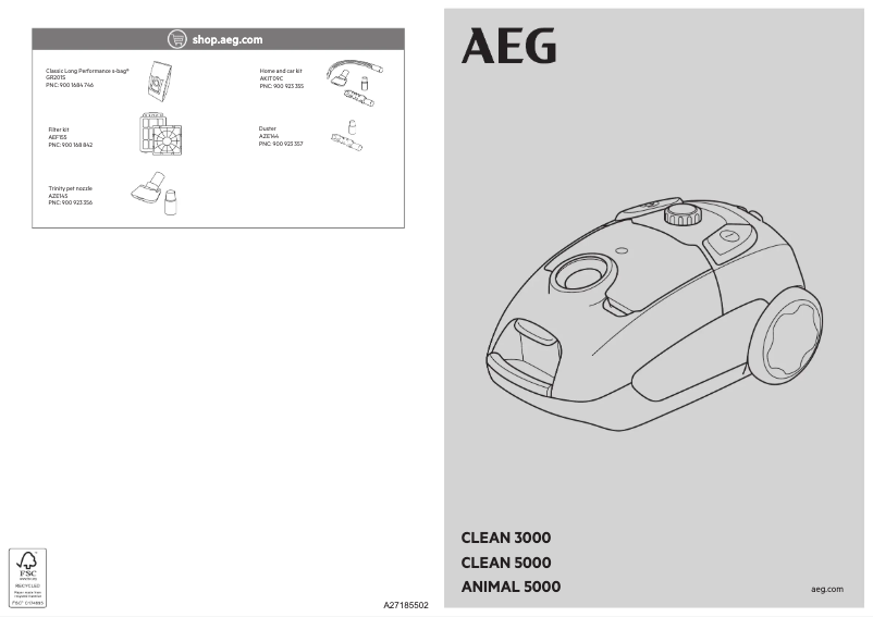 Page n°1 - Manuel utilisateur AEG Clean 3000 AB31C1GG