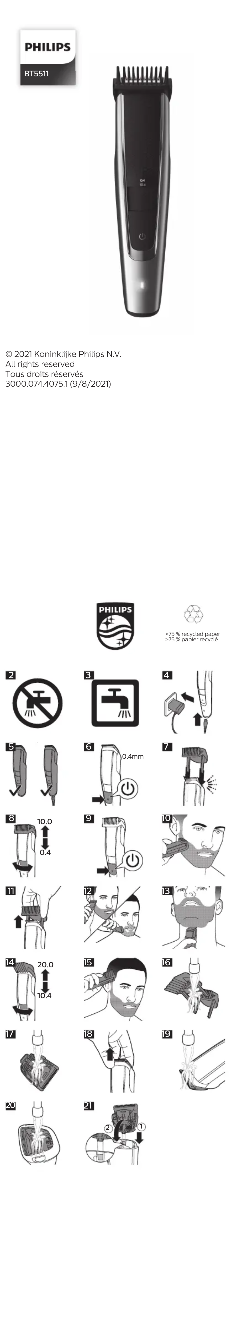 Page 1 of the manual User Manual Philips BT5511