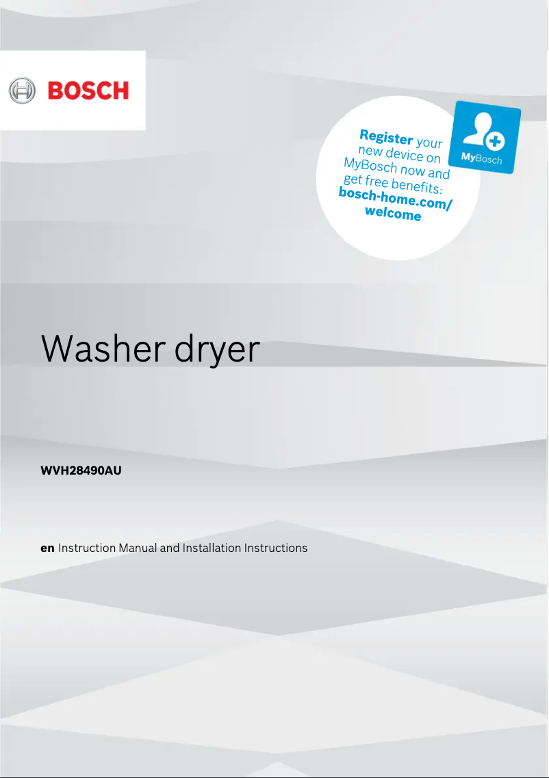 Page n°1 - Guide d'installation Bosch WVH28490AU