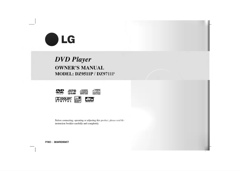 Page 1 de la notice Manuel utilisateur LG DZ9511CPD