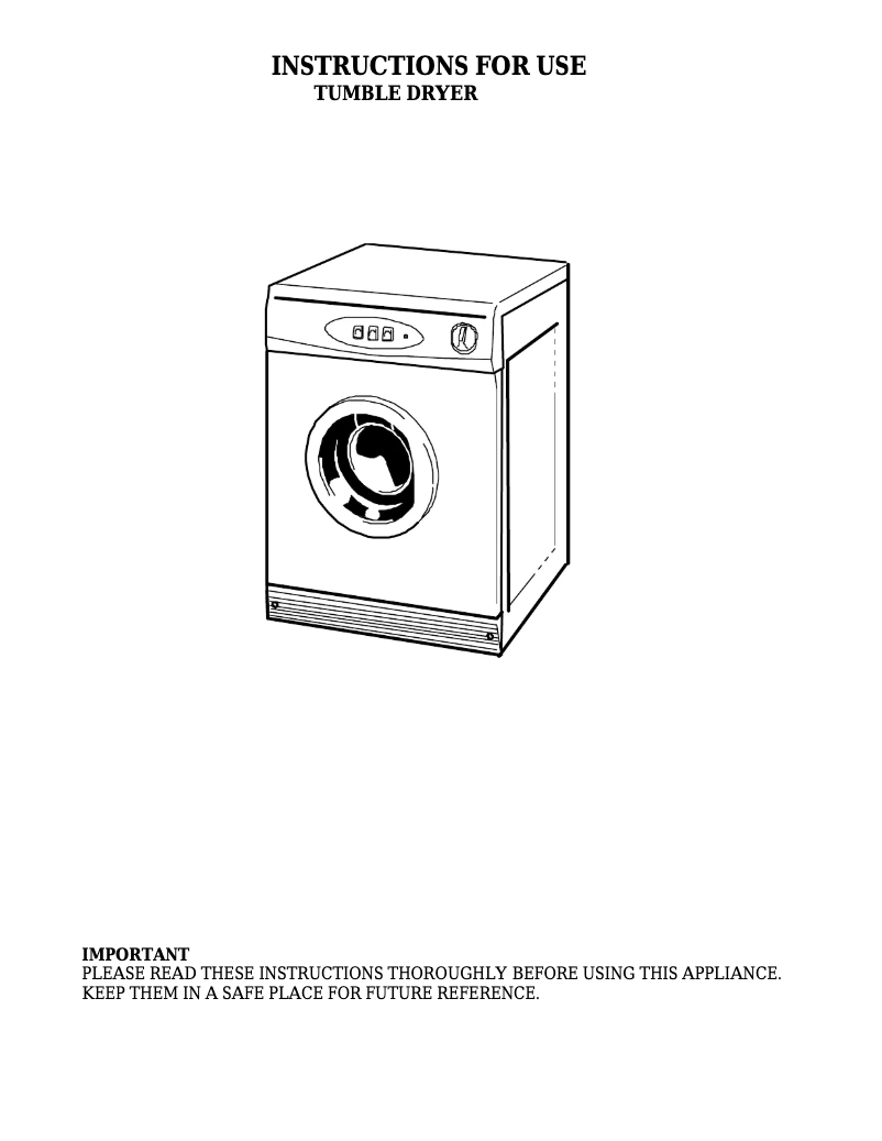 Page 1 de la notice Manuel utilisateur White Knight 85AW