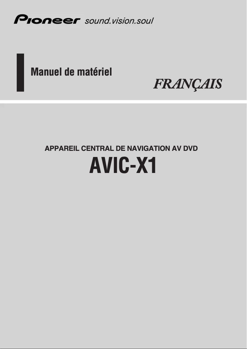 Image de la première page du manuel de l'appareil AVIC-X1