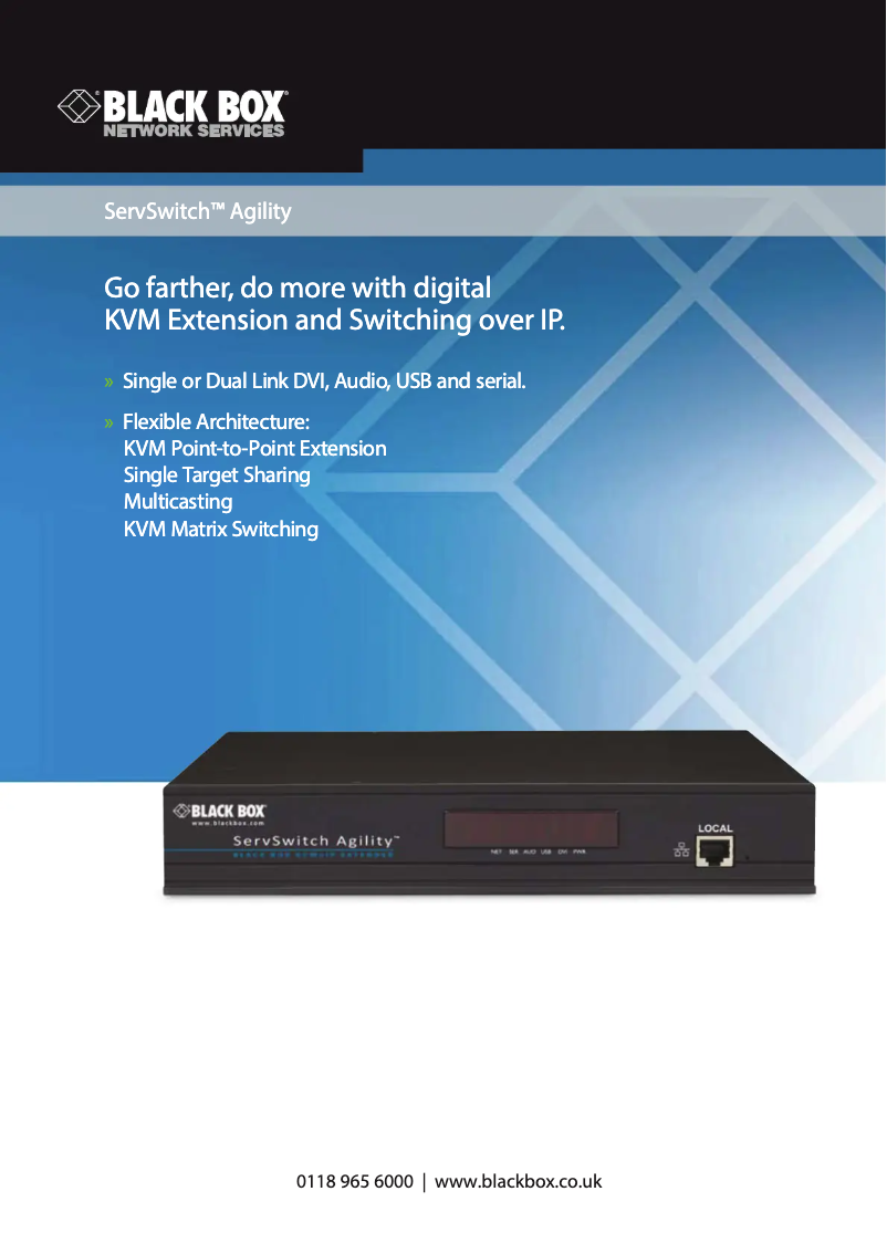 Page 1 de la notice Manuel utilisateur Black Box ACR1000A-R2