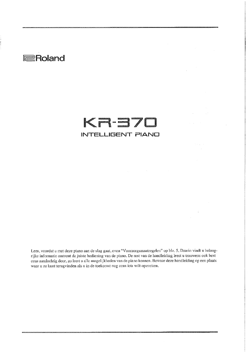 Page n°1 - Manuel utilisateur Roland KR-370