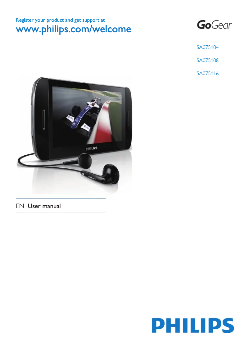 Página 1 del manual Manual de usuario Philips GoGear SA075108K