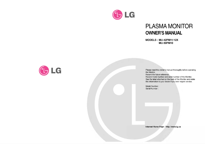 Página 1 del manual Manual de usuario LG MU-42PM11