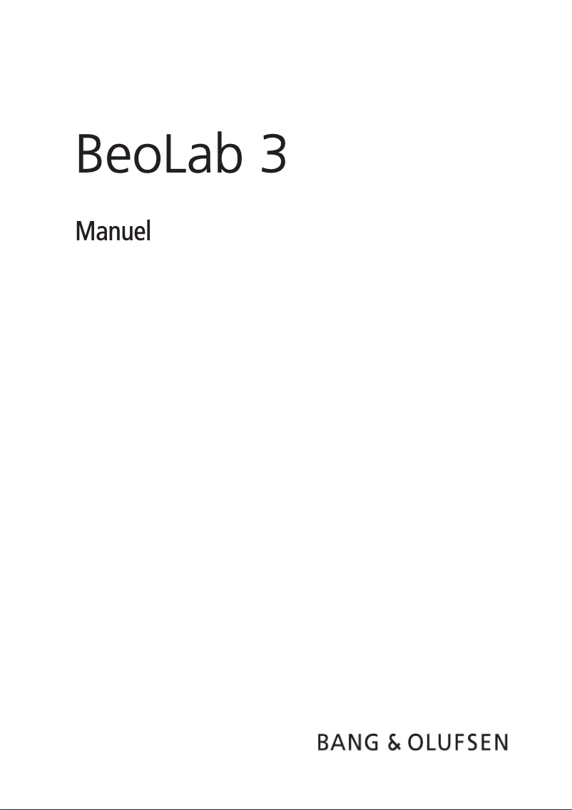 Page 1 de la notice Manuel utilisateur Bang & Olufsen BeoLab 3500