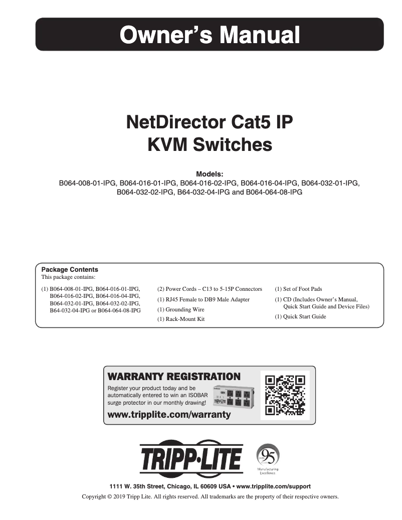 Page 1 de la notice Manuel utilisateur Tripp Lite NetDirector B064-016-01-IPG