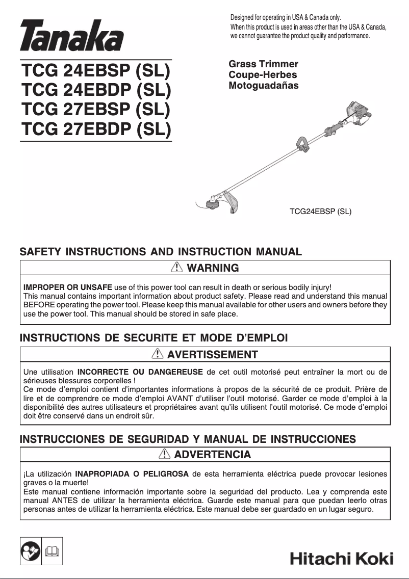 Page n°1 - Manuel utilisateur Tanaka TCG27EBSP