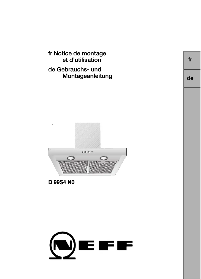 Image de la première page du manuel de l'appareil D99S4N0
