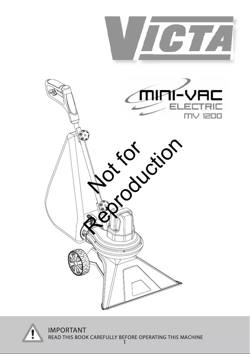 Page n°1 - Manuel utilisateur Victa Mini Vac MV1200