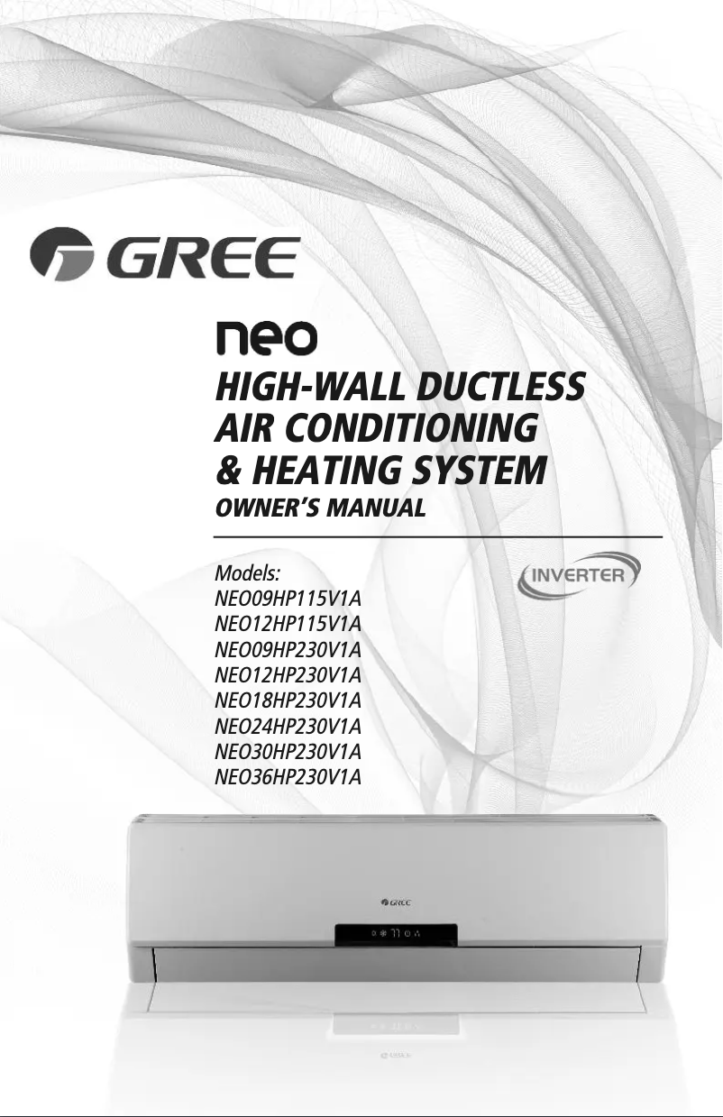 Page 1 de la notice Manuel utilisateur Gree NEO24HP230V1AH