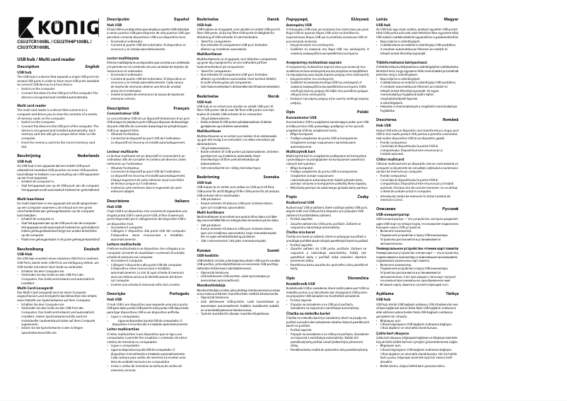 Página 1 del manual Manual de usuario Konig CSU2TCR100BL