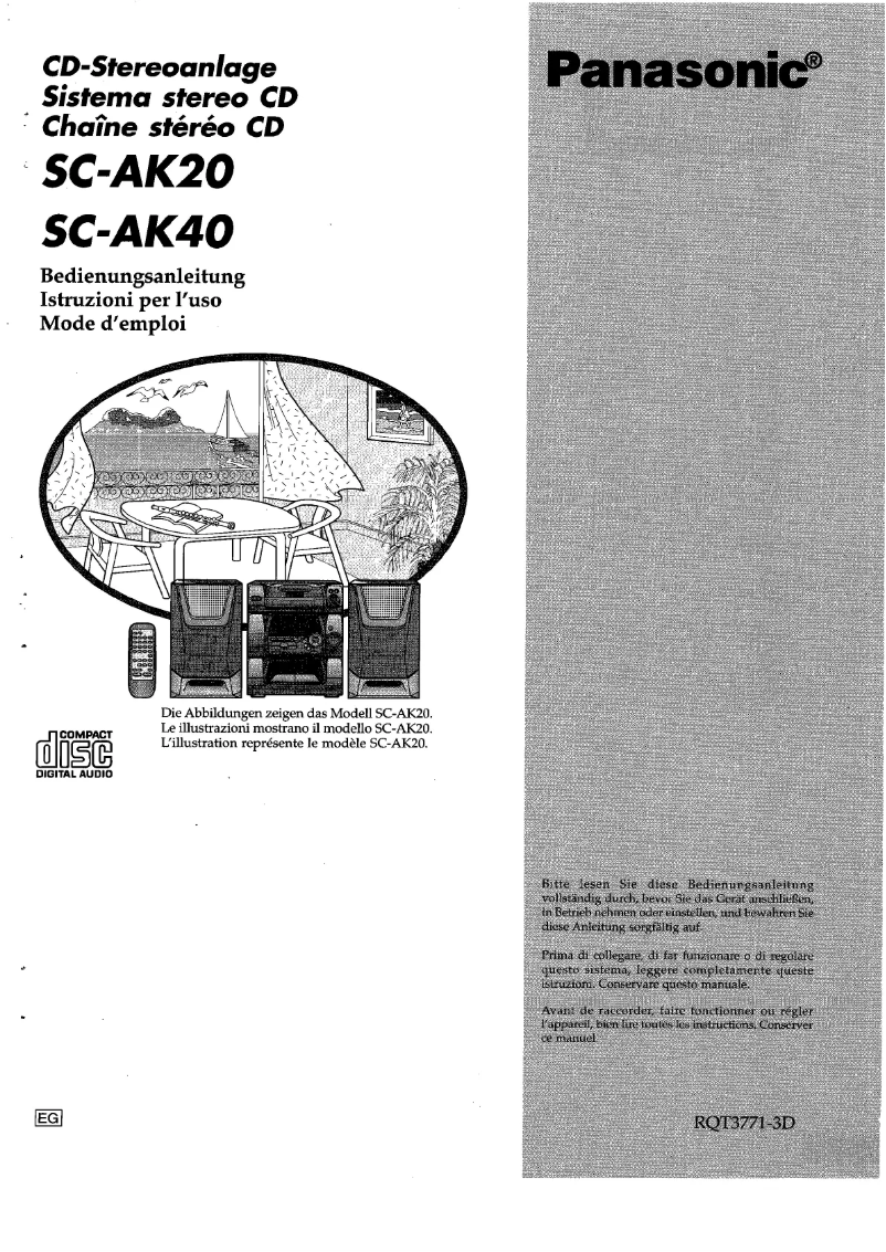 Page 1 de la notice Manuel utilisateur Panasonic SC-AK20