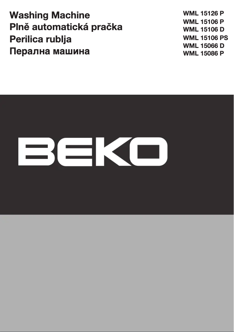 Page 1 de la notice Manuel utilisateur Beko WML 15106 P