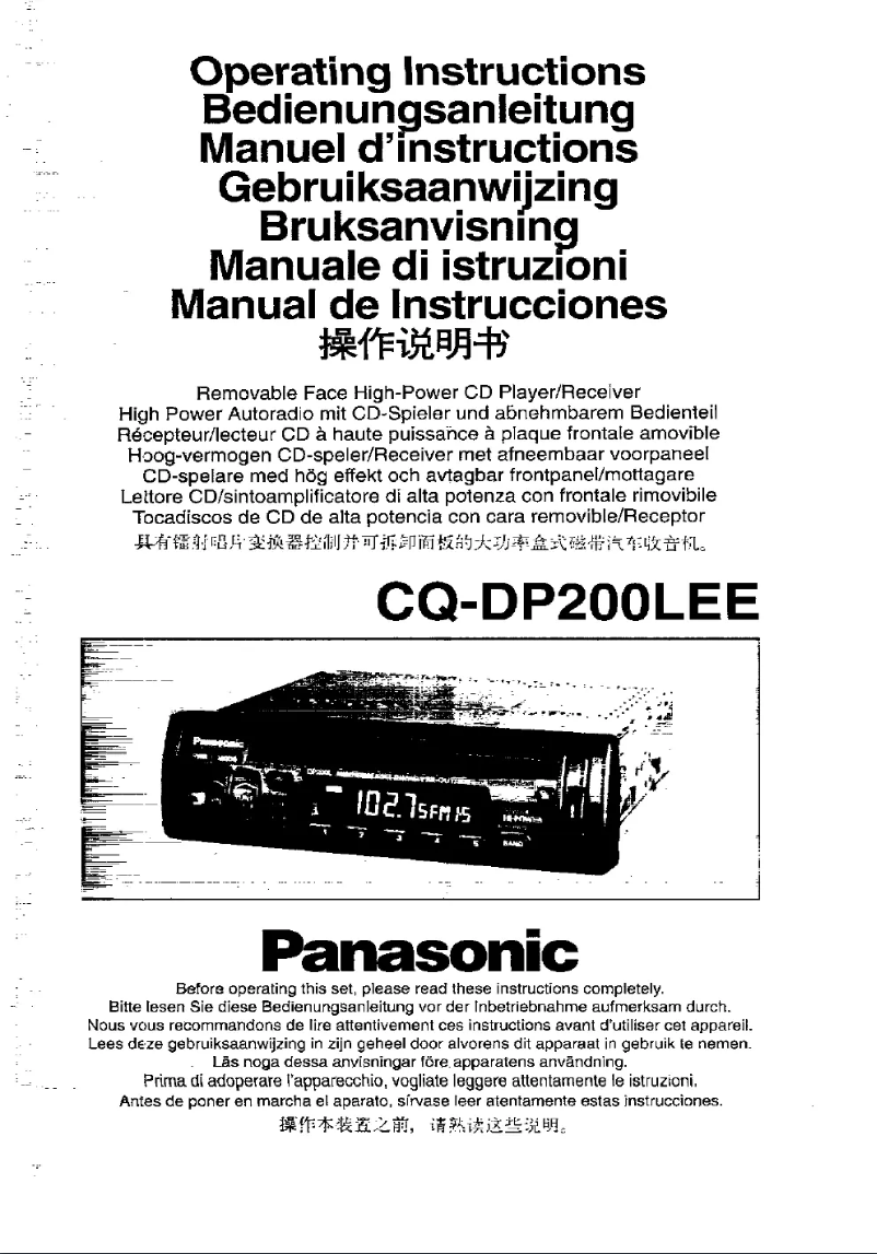 Page n°1 - Manuel utilisateur Panasonic CQ-DP200L