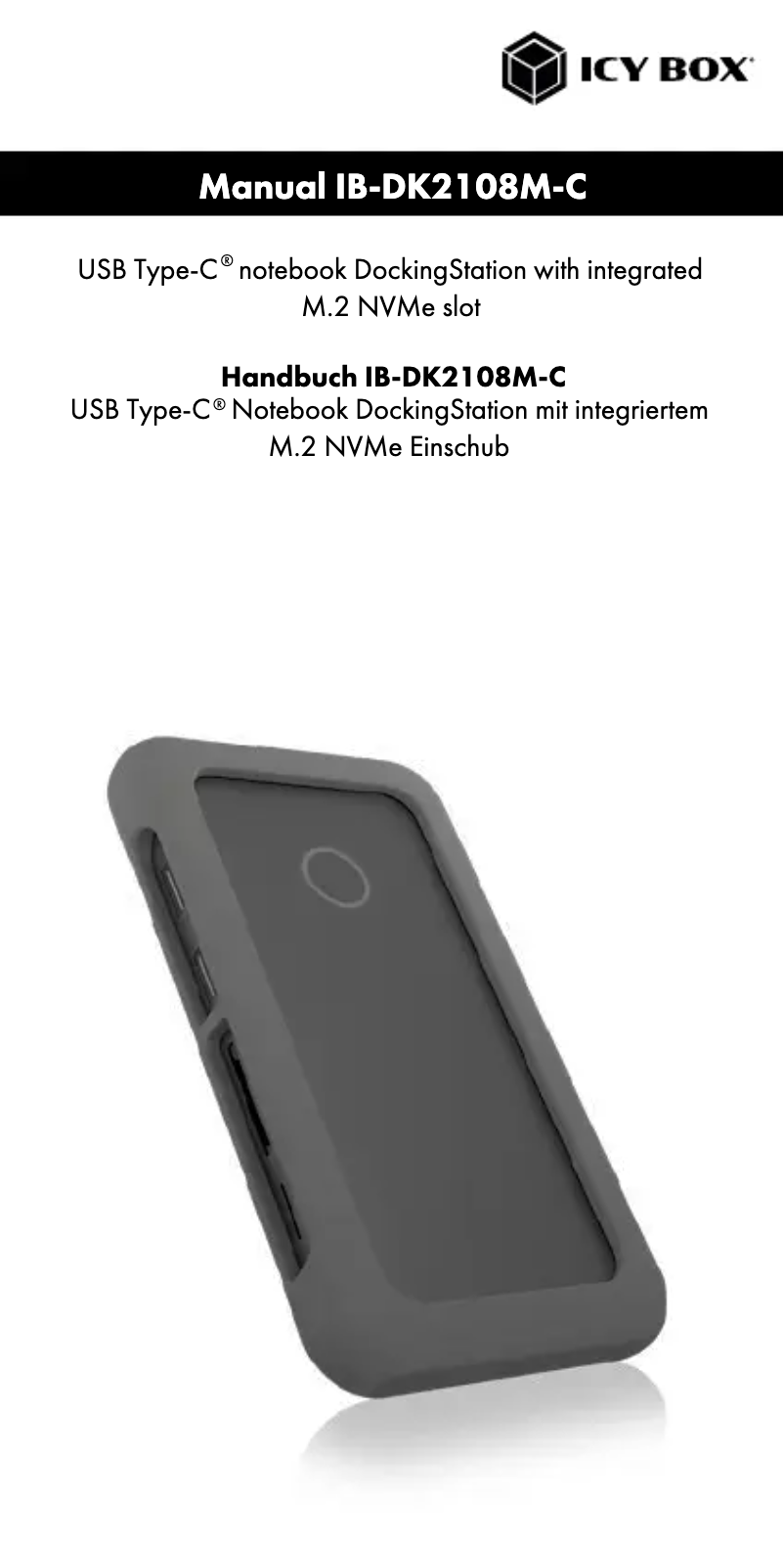 Página 1 del manual Manual de usuario Icy Box IB-DK2108M-C