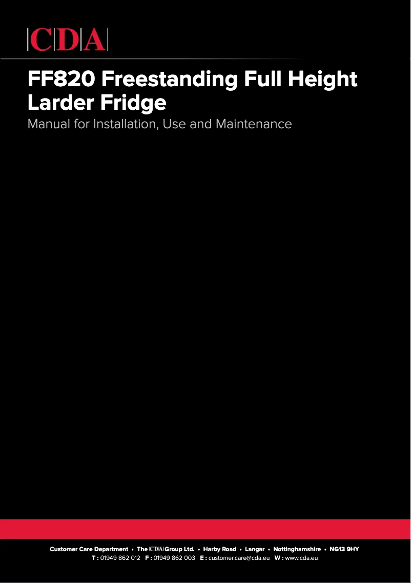 Page 1 de la notice Manuel utilisateur CDA FF820