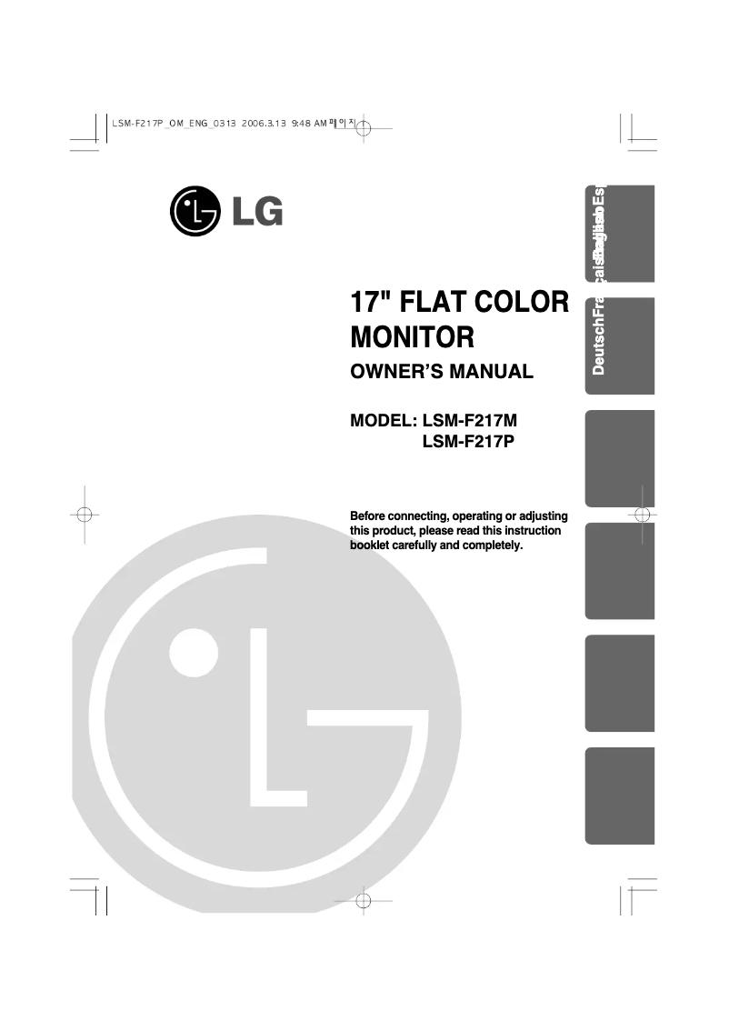 Page n°1 - Manuel utilisateur LG LSM-F217P