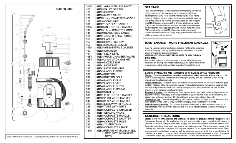Page 1 de la notice Manuel utilisateur Maruyama MX402
