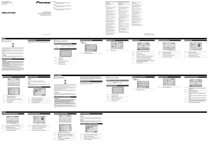 Image de la première page du manuel de l'appareil DMH-AF555BT