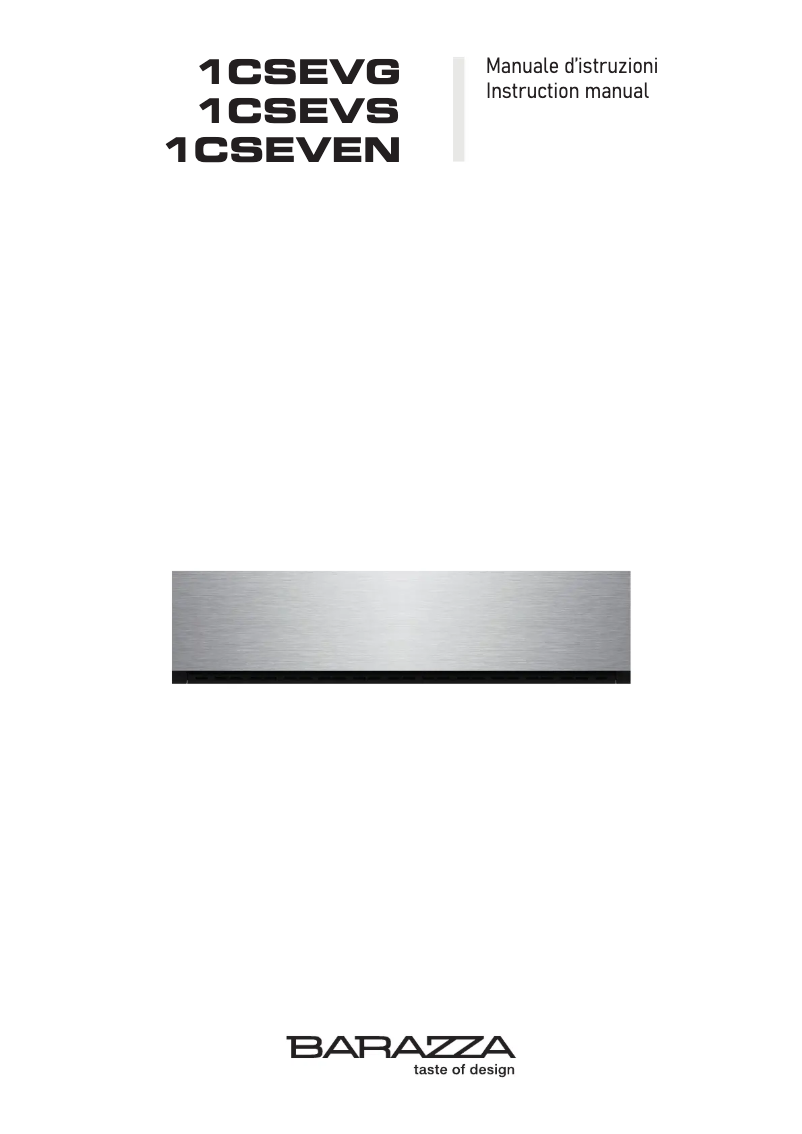 Page 1 de la notice Manuel utilisateur Barazza 1CSEVG