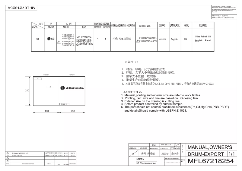 Página 1 del manual Manual de usuario LG F1280WDP25