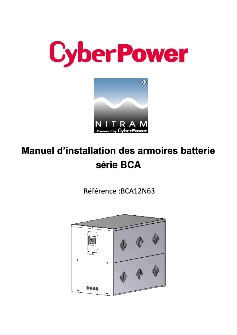 Página 1 del manual Manual de usuario Nitram BCA12N63