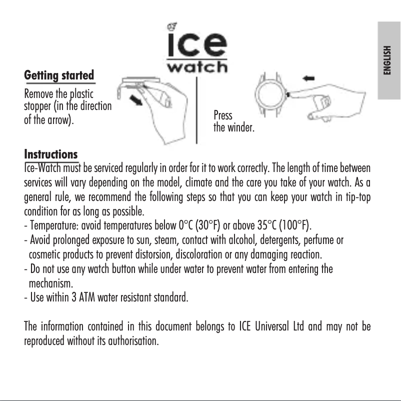Page n°1 - Manuel utilisateur ICE Watch Time