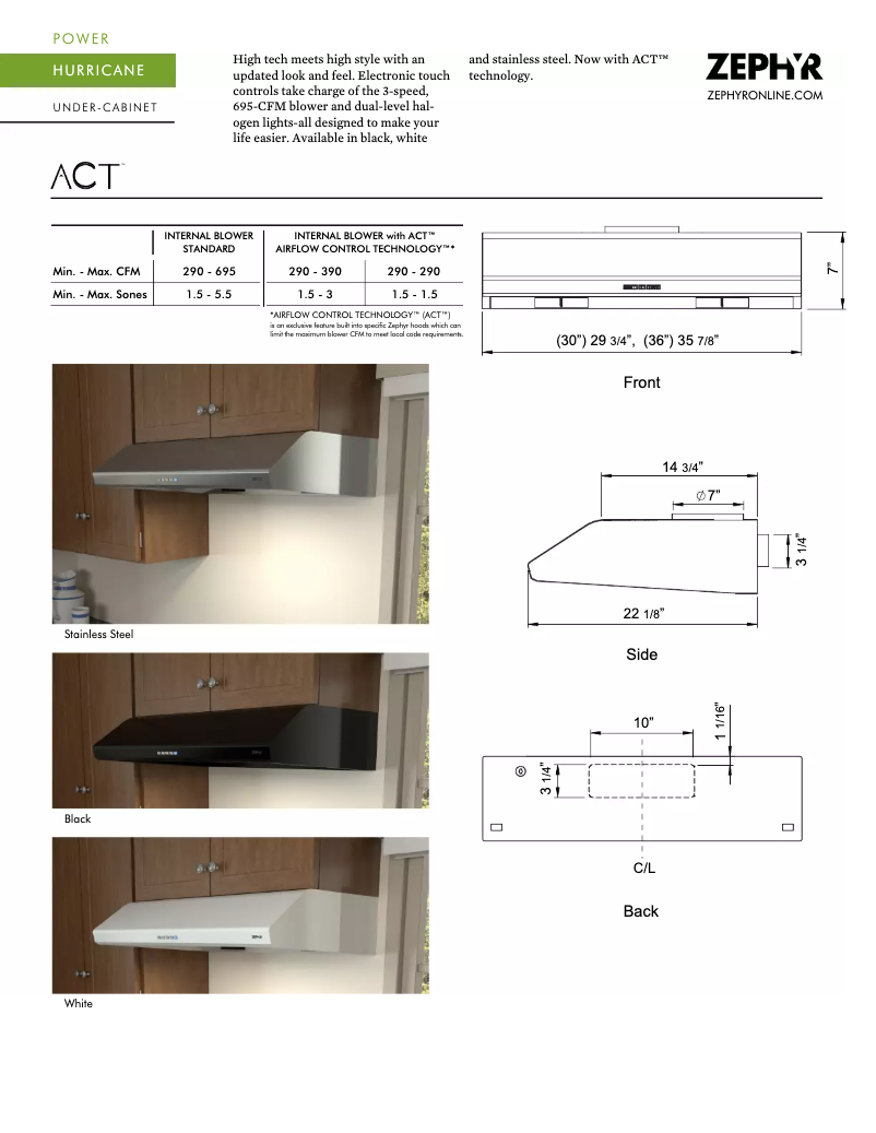 Page n°1 - Fiche technique Zephyr AK2500BB