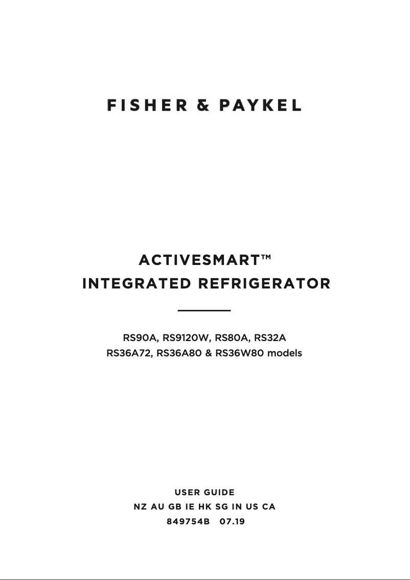 Página 1 del manual Manual de usuario Fisher & Paykel RS36A72U1N