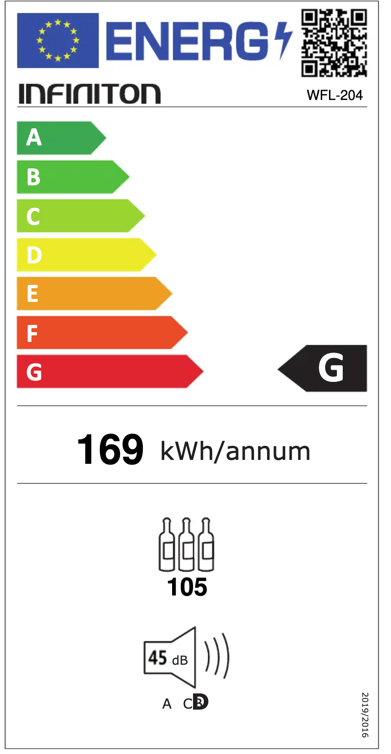 Page 1 de la notice Label énergétique Infiniton WFL-204
