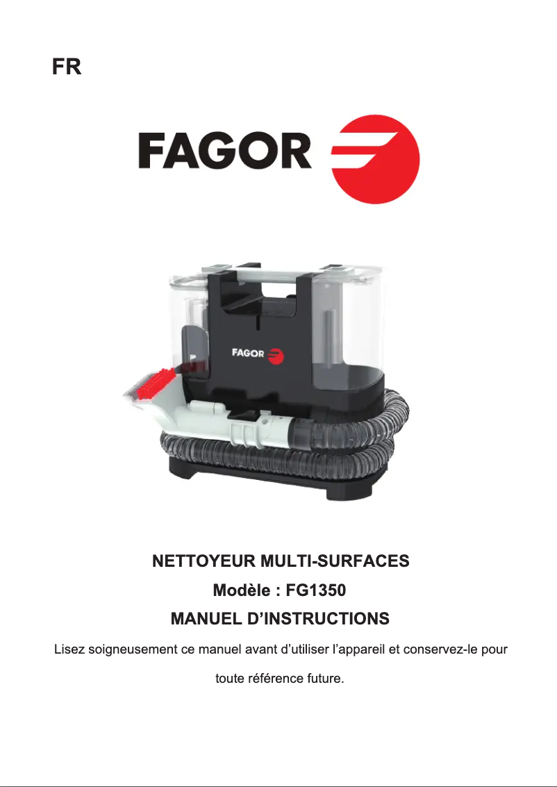 Page 1 de la notice Manuel utilisateur Fagor FG1350
